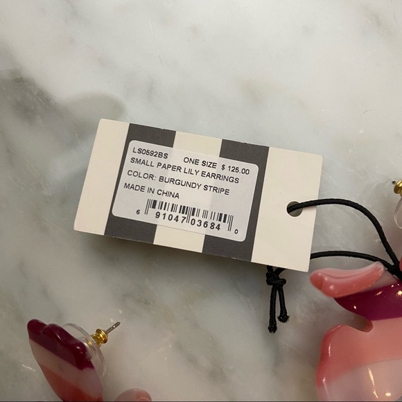 Beautiful pink Lily Drop Earrings LELE SADOUGHI - Picture 7 of 8